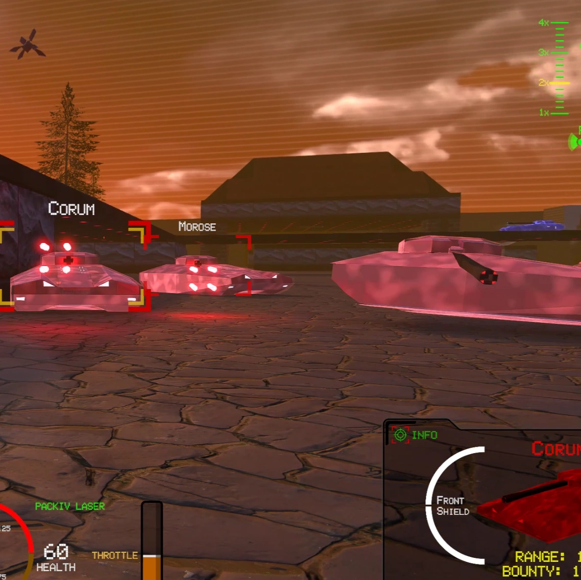 Laser Wars gameplay showcasing the red team in the Symmetry arena