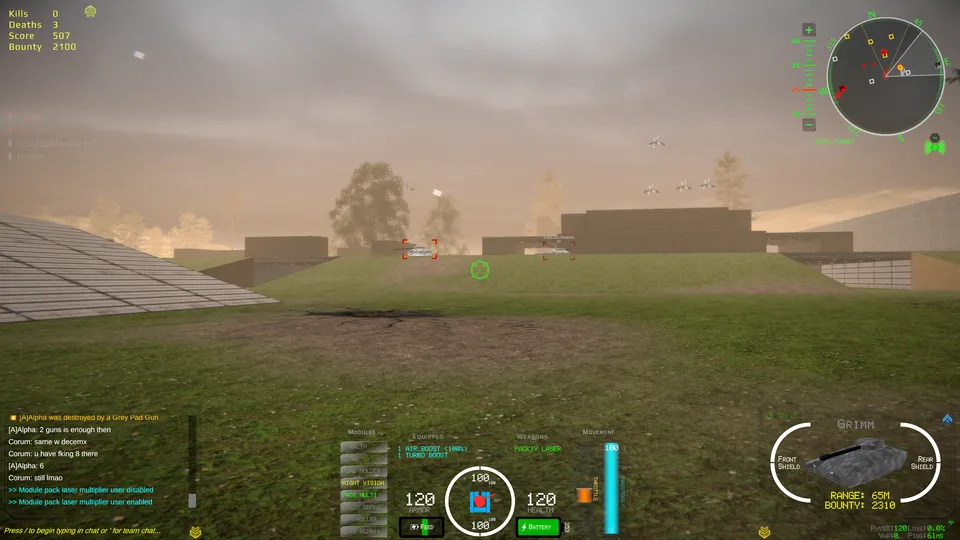 Grey team testing out the Drone Controller module in Laser Wars